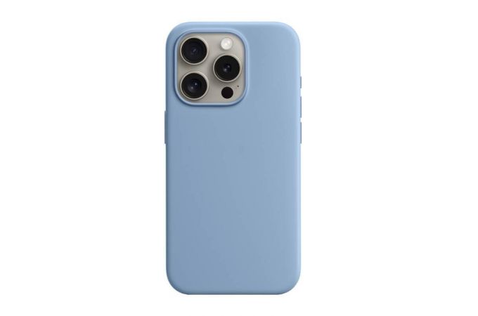 Чехол для iPhone 15 (6,1) Silicone Case Soft Touch MagSafe Winter Blue (зимний синий)