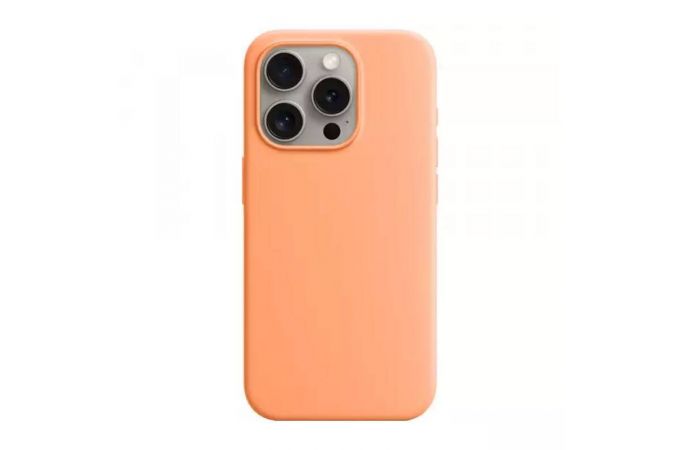 Чехол для iPhone 15 (6,1) Silicone Case Soft Touch MagSafe Orange Sorbet ( оранжевый )
