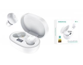 Наушники вакуумные беспроводные BOROFONE BW06 Manner true wireless BT Earphone Bluetooth (белый)