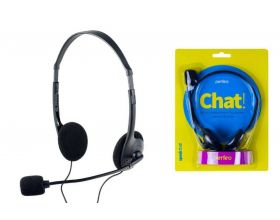 Наушники мониторные проводные Perfeo CHAT c микрофоном (черный)