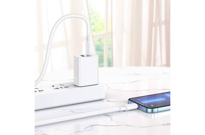 Кабель USB Type-C - Lightning BOROFONE BX81 (белый) 1м (особая прочность)