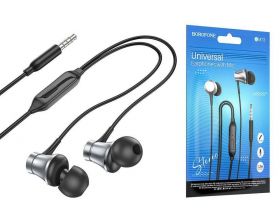 Наушники вакуумные проводные BOROFONE BM73 (серебристый) упаковка Zip Lock