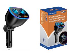 Разветвитель авто TDS TS-CAU67А (2 гнезда + USB + QC3.0)