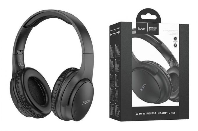 Наушники мониторные беспроводные HOCO W40 wireless headphones Bluetooth (черный)
