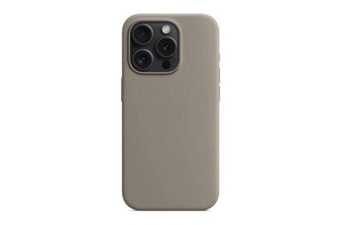 Чехол для iPhone 15 (6,1) Silicone Case Soft Touch MagSafe Clay (серый)