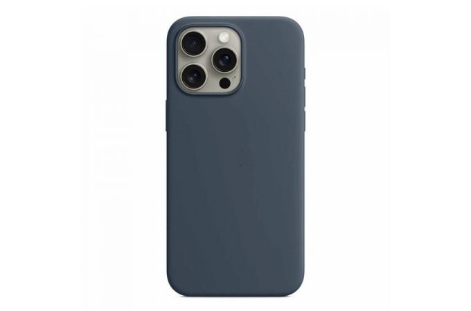 Чехол для iPhone 15 (6,1) Silicone Case Soft Touch MagSafe Storm Blue (штормовой синий)