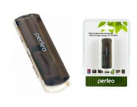 Картридер Perfeo Card Reader SD/MMC+Micro SD+MS+M2, (PF-VI-R013 Blue) синий