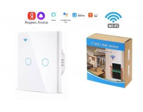 Умный выключатель Орбита OT-HOS12 (2кн, Wi-Fi, сенсор) Белый