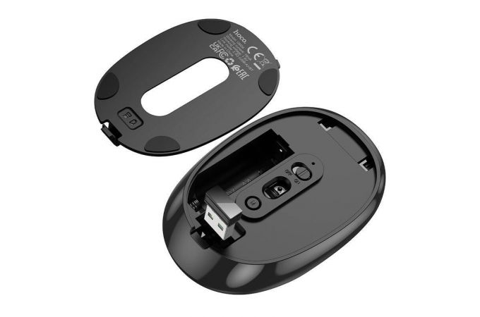 Мышь беспроводная HOCO GM34 Nuevo dual-mode business wireless mouse (USB, 2.4ГГц+ВТ, 10м) ( черно-серый)
