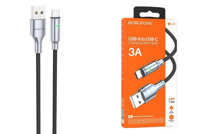 Кабель USB - USB Type-C BOROFONE BU40, 2,4A (черный) 1м