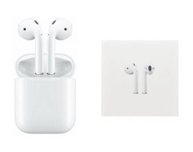 Наушники вакуумные беспроводные AirPods 2 (copy orig) (копия оригинала) (белый) (л) белая уп.