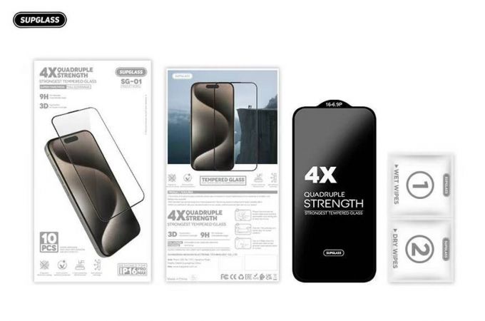 Защитное стекло SUPGLASS SG-01 4X Quadruple Strength Glass For IPhone 11/XR (6.1) (цена за 10 шт)