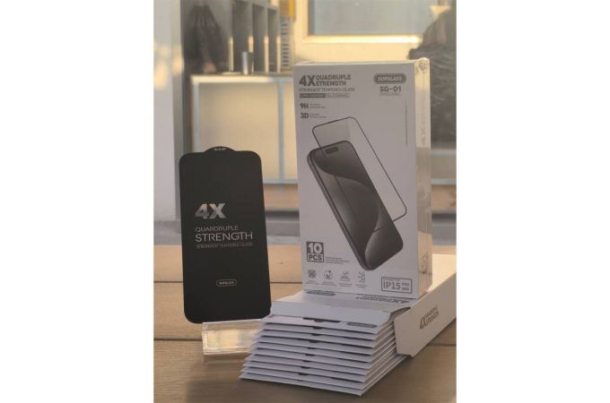 Защитное стекло SUPGLASS SG-01 4X Quadruple Strength Glass For IPhone XS Max (6.5) (цена за 10 шт)