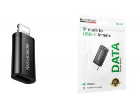 Переходник BOROFONE BV26A Lightning 8-pin на Type-C USB 2.0  (черный)