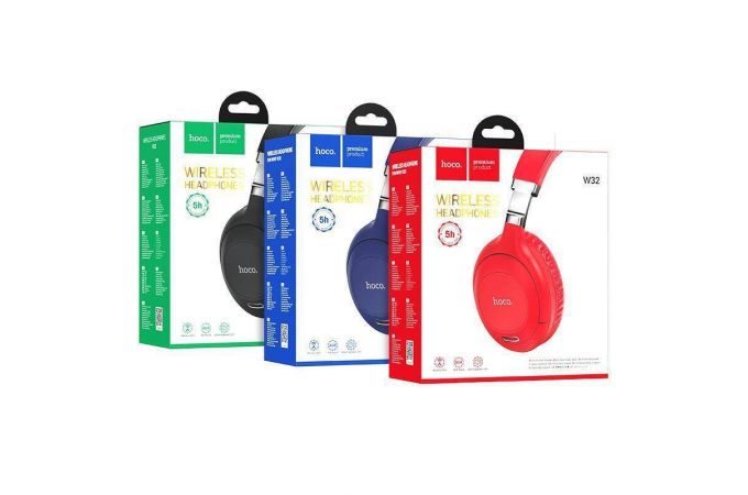 Наушники мониторные беспроводные HOCO W32 Sound magic BT wireless headphones Bluetooth (черный)