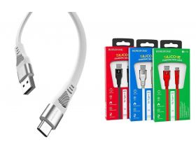 Кабель USB - USB Type-C BOROFONE BU18, 3A (белый) 1,2м (силиконовый)
