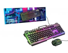 Комплект игровой проводной клавиатура+мышь HOCO Di16 с подсветкой RGB (черный)