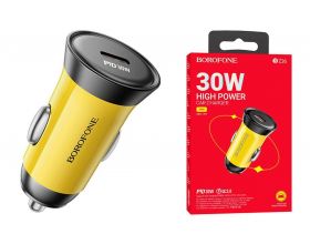 Автомобильное зарядное устройство АЗУ USB-C BOROFONE BZ26 PD30W  (желтый)