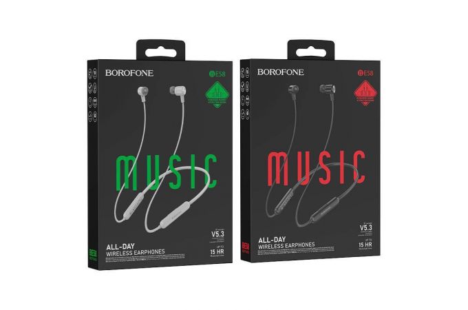 Наушники вакуумные беспроводные BOROFONE BE58 Neck hanging wireless BT headset Bluetooth (черный)