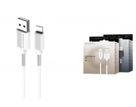 Кабель USB - Lightning BOROFONE BX11, 2,4A (белый) 1м (пружинки)