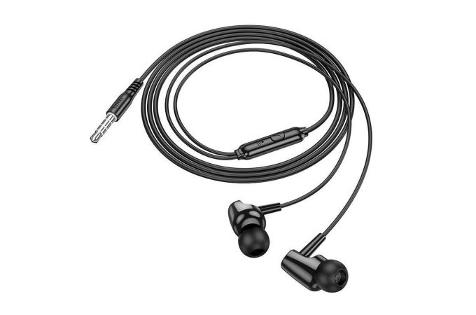 Наушники вакуумные проводные HOCO M112 Story universal with microphone (черный)