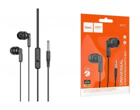Наушники вакуумные проводные HOCO M121 Bright universal with microphone (черный)