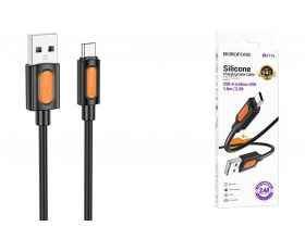 Кабель USB - MicroUSB BOROFONE BX114 (черный) 1м