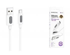 Кабель USB - MicroUSB BOROFONE BX114 (белый) 1м