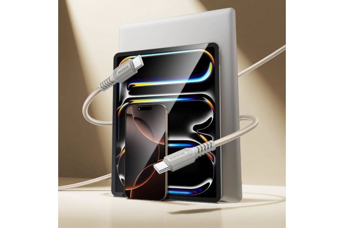 Кабель USB Type-C - USB Type-C BOROFONE BX116 60W (серый) 1м