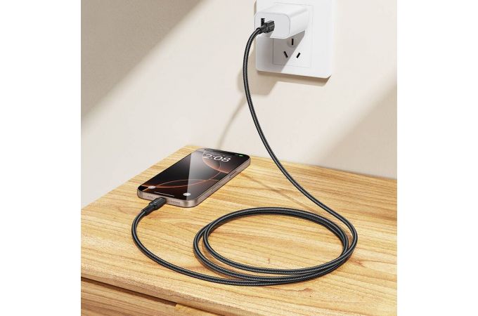Кабель USB Type-C - USB Type-C BOROFONE BX116 60W (серый) 1м