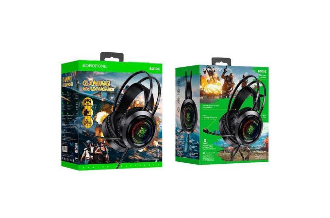 Наушники мониторные проводные с микрофоном BOROFONE BO103 Surpass gaming headphones (черный)