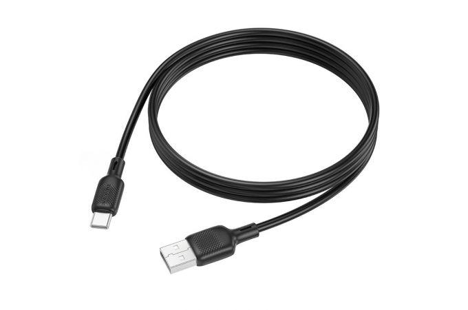 Кабель USB - USB Type-C BOROFONE BX113 Lenny  (черный) 1м силиконовый