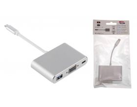 Конвертер переходник Орбита OT-AVW55  (штекер TYPE-C - гнездо USB 3.0/VGA/TYPE-C) 15см