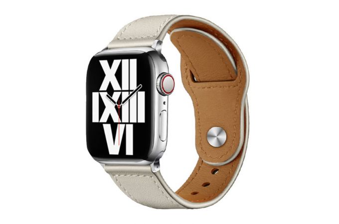 Ремешок для Apple Watch 38/40/41 mm кожаный (белый)