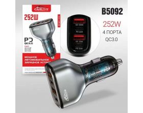 Автомобильное зарядное устройство CR39 QC3.0 + PD36W 5V/3A  252W (Black) 20pcs