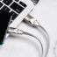 Кабель USB - USB Type-C BOROFONE BU12, 3A (серый) 1,2м (двойная оплетка, LED индикатор)