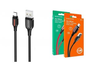 Кабель USB - MicroUSB BOROFONE BU14 2,4A (черный) 1,2м (в оплетке)