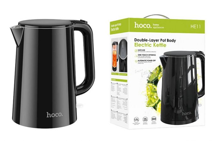 Чайник электрический HOCO HE11 объем 1,7л ЧЕРНЫЙ