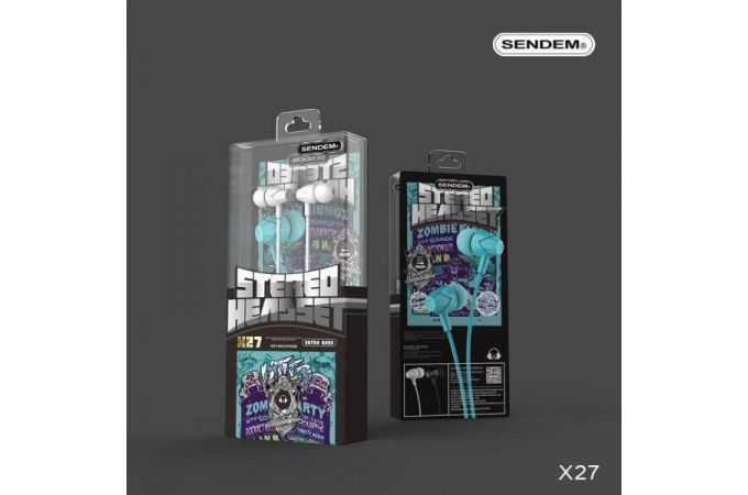 Наушники вакуумные проводные SENDEM X27 (голубой)