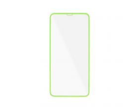 Защитное стекло дисплея iPhone 12 (6.1) прозрачное со светящейся зеленой рамкой