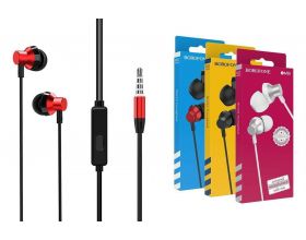 Наушники вакуумные проводные BOROFONE BM35 Farsighted universal earphones (красный)