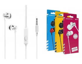 Наушники вакуумные проводные BOROFONE BM35 Farsighted universal earphones (серебристый)
