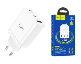 Сетевое зарядное устройство 2USB-C + USB HOCO N33 Start PD 35W (белый)