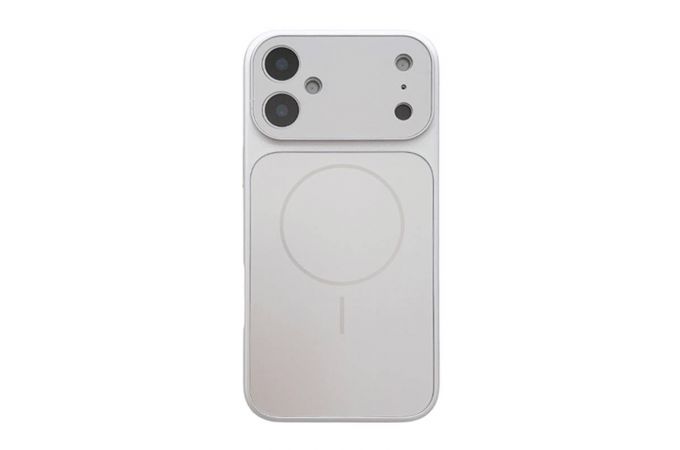 Чехол для iPhone 17 (6,3) пластиковый с защитой камер и MagSafe (серебристый) YH Original design