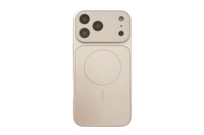 Чехол для iPhone 17 Pro (6,3) пластиковый с защитой камер и MagSafe (светло-золотистый) YH Original design