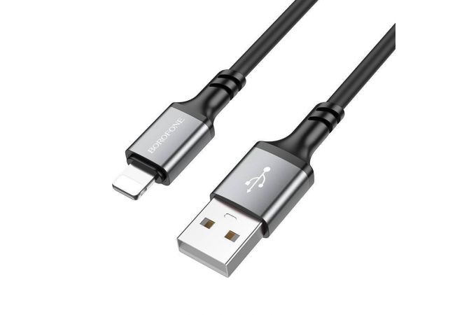 Кабель USB - Lightning BOROFONE BX83 2,4A (черный) 1м (силиконовый)