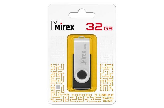 Флешка USB 2.0 Mirex SWIVEL BLACK 32GB (ecopack)