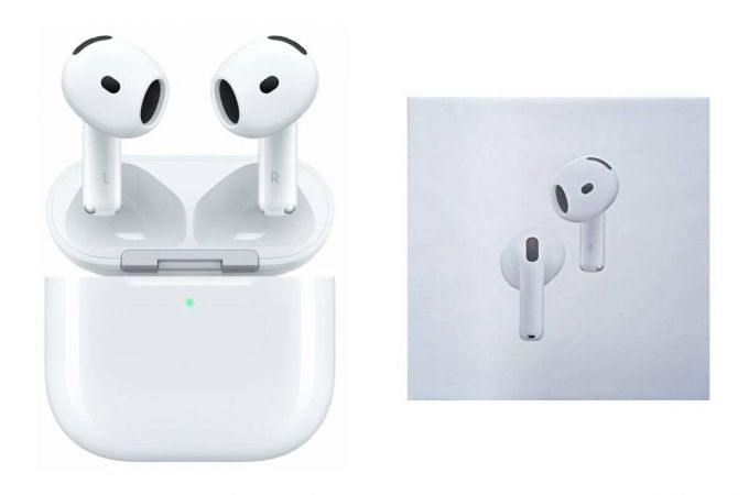 Наушники вакуумные беспроводные AirPods 4 шум-е чип org (орг) (белые) (л)