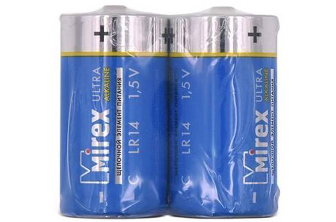 Батарейка алкалиновая Mirex LR14 / C 1,5V  цена за 2 шт (2/12/96), shrink (23702-LR14-S2)