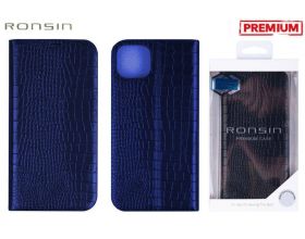Чехол-книжка для телефона RONSIN кожаный магнитная застёжка iPhone 13 PRO MAX (синий)